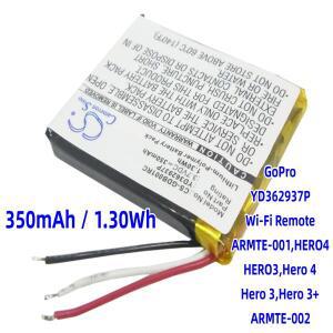 GoPro용 교체 배터리: Wi-Fi 리모컨,ARMTE-001,HERO4,HERO3,Hero 4,Hero 3,Hero 3+,ARMTE-002,YD 362937 P,