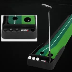 (색상9 매트+채+공3개 세트)골프 연습기 골프공 자동리턴 매트 세트 퍼팅연습매트