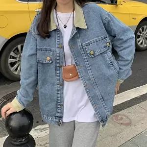 데일리 캐주얼 가을 아우터 연청 데님 자켓 (HSJ-WFI3K9P)