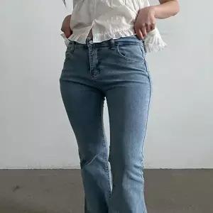 여자 세미 롱 부츠컷 골반청바지 연청바지 연청데님진 (HSJ-WF73C14)