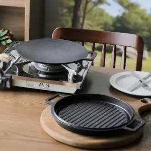 캠핑용 인덕션 가스레인지 호환 사각 멀티 구이팬 25cm 그리들