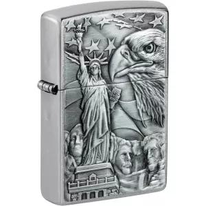 지포 라이터 아메리칸 아이콘 엠블럼 스트리트 크롬