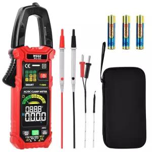 WGGE WG-032 스마트 디지털 클램프 미터 6000 AC/DC 전류 및 전압 NCV/라이브 와이어 인러시 저항 다이오드