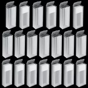 병리학 실험실 생물학 교실 표본 보관용 뚜껑이 있는 5개 슬라이드용 20개 현미경 박스 플라스틱 직사각형