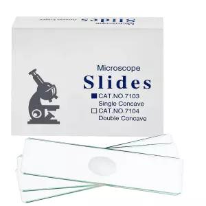 오목 현미경 슬라이드 50팩 단일 함몰 유리 사전 세척 광학 생물학 학교 및 실험실용 1 x 3인치