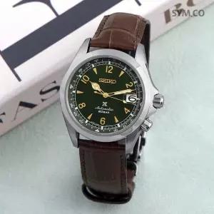 [세이코] SPB121J1 알피니스트 데이데이트 200미터방수 그린 다이얼 남자 가죽 시계 d7