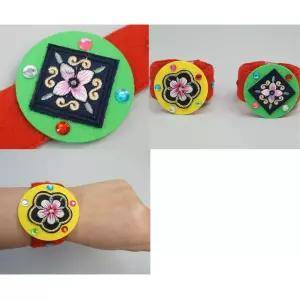 솜씨뽐내기 전통자수장식 자동감김 펠트 팔찌만들기 5인 수업재료 학습교구 선물