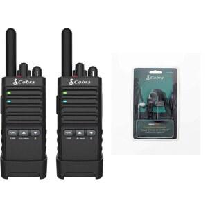 코브라 PX650 프로페셔널 워키 토키 2팩 및 코브라 GA-SV01 감시 헤드셋