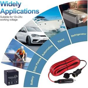 자동차 시가 라이터 연장 코드 분배기 충전기 케이블 소켓 플러그 15A 퓨즈와 12V 24V 액세서리