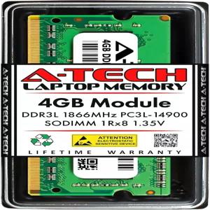 킹스턴 퓨리 KF318LS11IB/4용 A-Tech 4GB RAM 교체 DDR3 1866MHz PC3-14900 1Rx8 1.35V(저전압) 비ECC