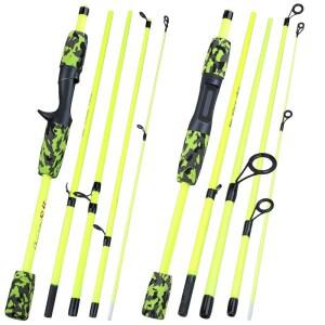 Sougayilang 5 섹션 스피닝 캐스팅로드 1.7m 초경량 탄소 섬유 낚싯대 여행용 민물 낚시 Pesca