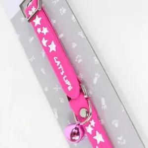 [반려] 고무 방울 스타 신축성 고양이 길이 핑크 1P 목걸이