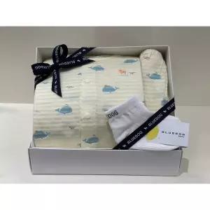 [블루독베이비](마산점)(YE)큐티고래 반팔 내의.양말세트(46370-054-13+46114-810-14)