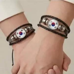 (모아픽) 대한민국 태극기 팔찌 스포츠 응원 월드컵 커플 우정 팔찌