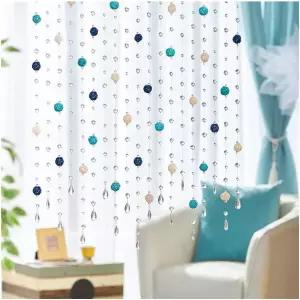 출입구용 크리스탈 컬러풀 라탄 볼 디자인 거실 레스토랑 입구 칸막이 문 비즈 커스터마이징 가능 색상 A