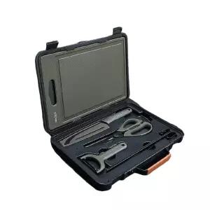 캠핑 백패킹 야외 취사 조리 간편 휴대 스테인리스 칼 가위 집게 필러 커팅보드