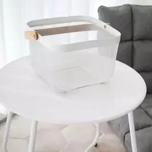 이동식 다용도 메쉬 바구니 빨래 화이트 메쉬 바구니 세탁 수납