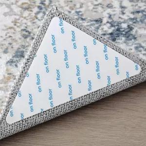 DMOYEST 러그 테이프 코너 그립 12개 하드우드 바닥 타일 비슬립 패드 미끄럼 방지 스티커 카펫 - 흰색