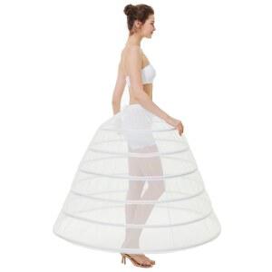 뷰티엘리케이트 6 후프 페티코트 풀 A라인 길이 스커트 가운 크리놀리나 브라이덜 바닥