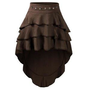 해돌웰 여성 스팀펑크 빅토리아 고딕 의상 하이 할로윈 로우 파티 러플 코스프레 스커트