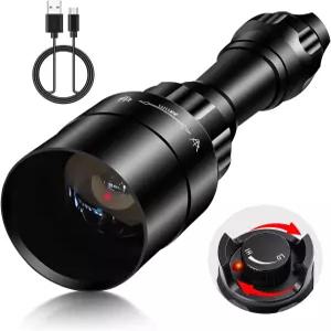 야간 시야를 위한 유니크파이어 850nm IR 조명 줌 기능이 있는 LED 적외선 손전등 충전식 래피드 포커스 및