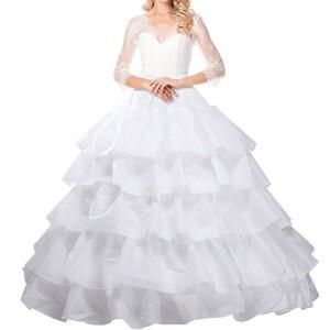 여성용 아스수아 페티코트 크리놀린 롱 볼 길이 바닥 스커트 드레스용 4 후프