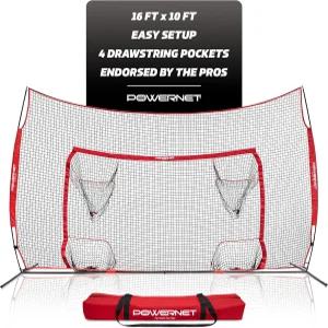 파워넷 축구 골 16x10 FT 훈련 장비 콤보 배리어 네트 포켓 타겟 4개로 팝업 정확도 향상 최다 실축 슈팅