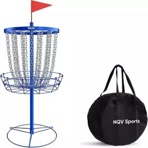 디스크 골프 바구니 헤비 듀티 24 체인 휴대용 타겟 6개 및 트랜짓 백 포함