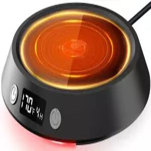 케프왐 커피 머그 워머 - 책상 3 온도 설정을 위한 50W 전기 및 양초 플레이트를 2-9 타이머 스마트 컵 LED