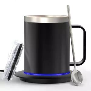 책상용 스마트 온도 조절 커피 머그잔 10시간 자동 차단이 가능한 가열 컵 USB 구동 머그 워머