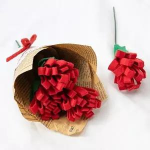 (옵션 본품)어버이날 선물 펠트 꽃다발 카네이션 만들기