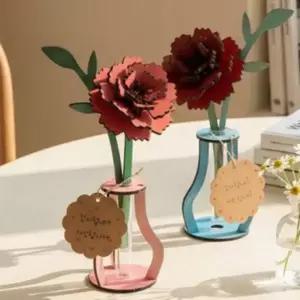 (색상 MDF 입체 카네이션 S2501330)가정의달 어버이날 어린이집 단체활동 MDF 우드 입체 카네이션 만들기 D