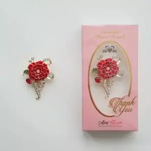 ( )큐빅 금장 카네이션 브로치 스승의날 어버이날 선물 액세서리 미니 편지 카드 세트