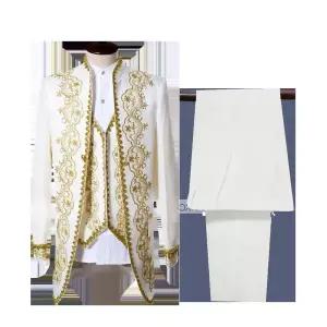 중세시대 남성 르네상스 코스튬 화이트 복장 코스프레 영화 스타일 공연복 무대의상