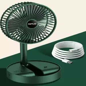(옵션 화이트[EF005])탁상용 선풍기 휴대용 3단 미니 접이식 스탠드 폴딩팬 무선 C타입 USB충전