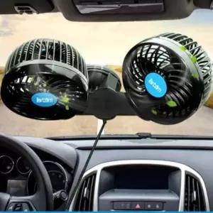 차량용 선풍기 흡착식 트윈팬 듀얼 미니팬 카선풍기 각도조절 5엽날개