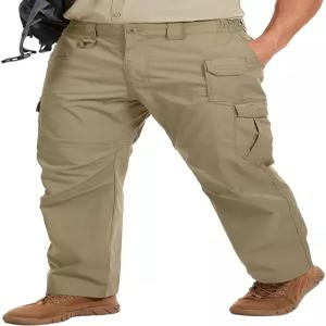 남성용 카고 전술 바지 립스탑 발수 스판 작업복 하의 등산 낚시 캠핑용 고기능성 외출복 밀리터리 조거