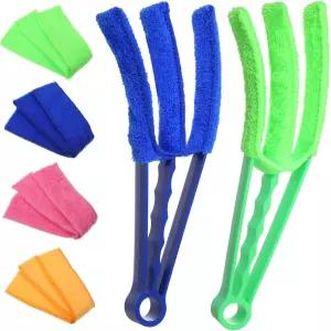 블라인드 클리너 더스터 도구 2팩 3개 팔 4개의 마이크로파이버 슬리브 창문 자동차 에어컨 환기구 청소