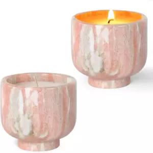 내추럴 스톤 캔들 수작업 레드 마블 용기 따뜻한 글로우 홈 데코 소이 왁스 무독성 면 윅스 재사용 가능한