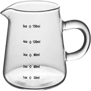 스케일이 있고 걸쭉한 내열 우유 유리컵(150ML)을 사용한 수제 커피 공유 포트