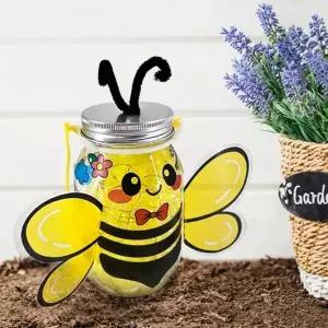 ( )보틀 LED 장식 조명 만들기(4인묶음포장) 봄 꿀벌 투명