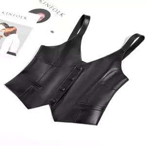 양가죽 뷔스티에 조끼 여성용 S 가을 블랙 천연가죽