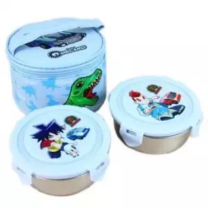 ( )C] 삼천0 공룡메카드 원형가방 스텐도시락 2단 1개