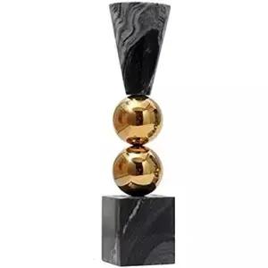 YAMENGS 캔들 홀더 마블 거실 식탁 램프 고급 룸 데코 심플 모던 홈 스테인리스 스틸 볼 캔들스틱