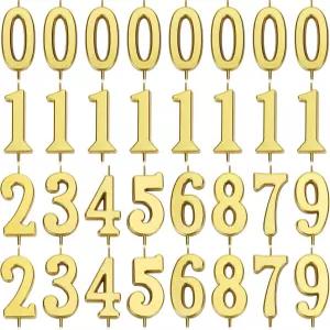 XIHIRCD 32개 생일 번호 양초 각 금 아래 홀더가 있는 케이크용 09개 및 기념일 축하 장식용 유니버설