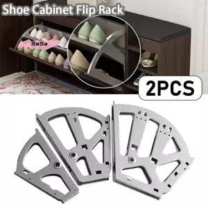 호환  S-2Pcs 신발장 경첩 스틸 신발 랙 선반 플립 랙 하드웨어 프레임 - 내구성이 뛰어난 헤비 듀티 플립
