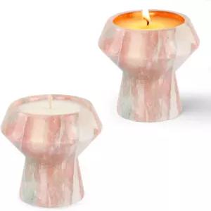 내추럴 스톤 캔들 수작업 레드 마블 용기 따뜻한 글로우 홈 데코 소이 왁스 무독성 면 윅스 재사용 가능한