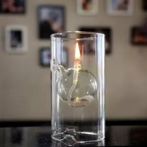 MEMOKON 유리 오일 파이어 웜 라이트 보로실리케이트 블리스 서스펜션 허리케인 캔들 홀더 슬리브 생일