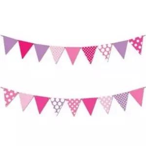 (옵션 핑크)생일 어린이날 백일 파티장식 삼각 가랜드 2.6M