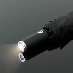 ( )야간 안전 LED 손전등 완전자동 양산 겸용 우산 블랙 자외선 차단 고밀도 방수